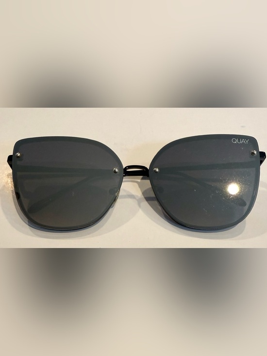 QUAY Australia Lexi Black Mirror Shield Cat Eye Sunglasses main image 8
